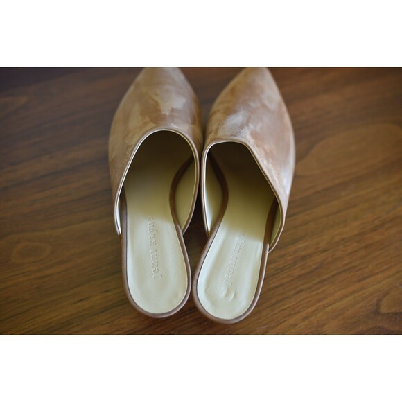 Jenni Kayne Kitten Heel Mules Oiled Suede Walnut 40 NWOB Tan beige - Picture 3 of 9